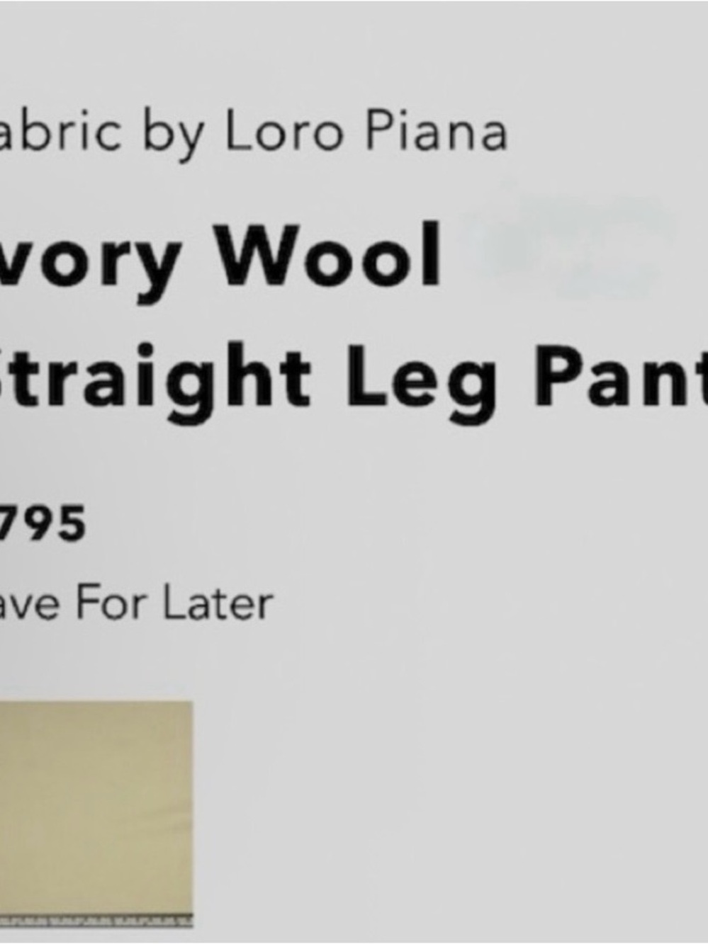 Knotstandard Loro Piana fabric Wool Ivory pants - Picture 8 of 14